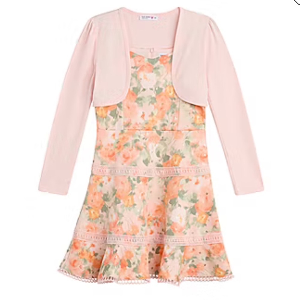 Knitworks Pink Floral Dress with Jacket